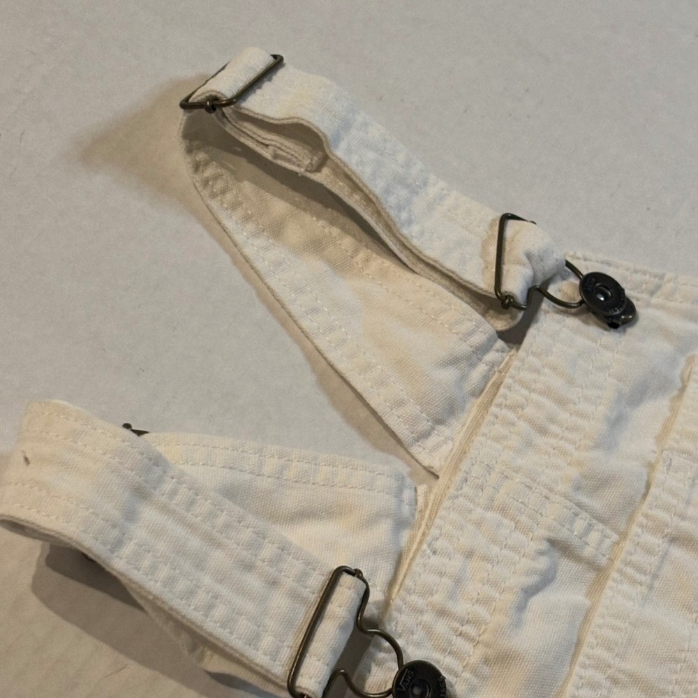 Vans Ground Work Shortalls Off White Cotton Canvas Overalls VN000G8WFS8 M - Picture 5 of 8